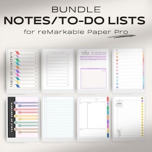 Appunti in bundle/liste di cose da fare per reMarkable Paper Pro / Crea il tuo indice / Note digitali / Note reMarkable Pro / Modelli di elenchi di cose da fare