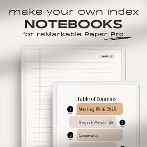 Notebook bundle for reMarkable Paper Pro | Make Your Own Index | Hyperlinked Index / PDF | Digital Notes | reMarkable Paper Pro Notes