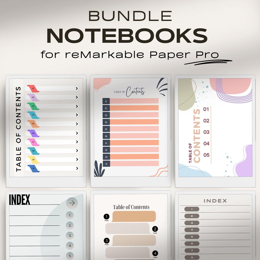 Bundle Notebooks for Remarkable Paper Pro | Make Your Own Index ...