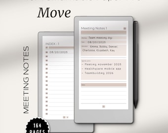 Appunti della riunione per reMarkable Paper Pro Move / Appunti della riunione / Verbali della riunione / Ordine del giorno della riunione / Attività / Modello per prendere appunti della riunione