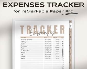 Seguimiento de gastos para reMarkable Paper Pro / Planificador de presupuesto mensual digital / Plantilla de presupuesto reMarkable / Ingresos / Gastos / Ahorros mensuales