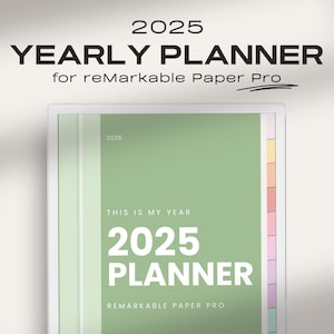 Digital Planner 2025 for Remarkable Paper Pro | Minimalist Yearly / Weekly Planner 2025 | Hyperlinked Colorful reMarkable Calendar