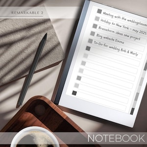 Notebook for reMarkable 2 | Make Your Own Index | Hyperlinked Index / PDF | Digital Notes | reMarkable Paper Pro Notes