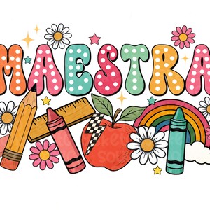 Retro Maestra png-sublimatieontwerpdownload, lerarendag png, schoolvibes png, lerarenleven png, terug naar school