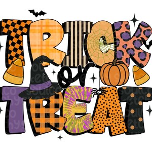 Trick Or Treat PNG, Halloween PNG, Retro Halloween PNG