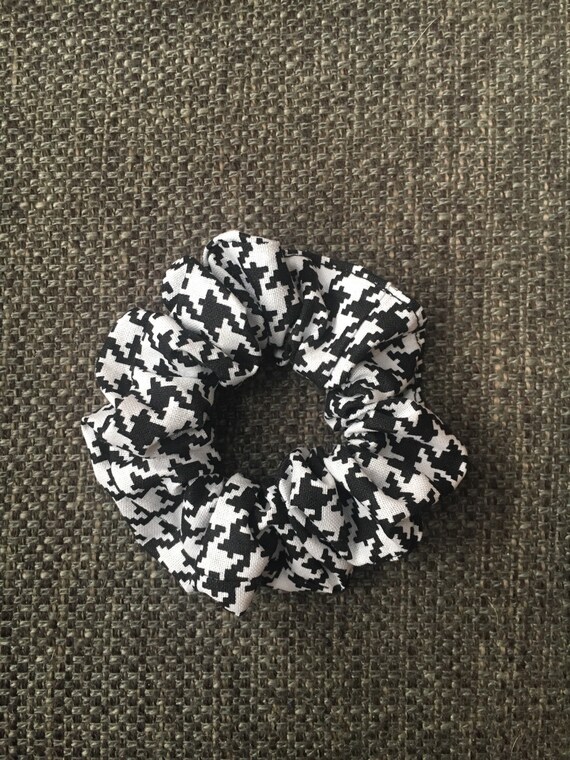 Ponytail Holder Black And White Hair Tie Scrunchie Hair Etsy