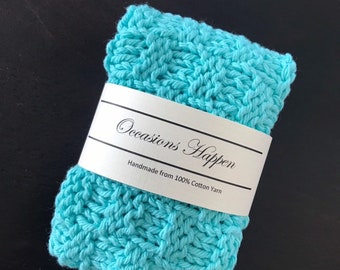 Washcloth, Dishcloth, Cotton, Handmade Gift, Hostess Gift, Gift for Her, Teal