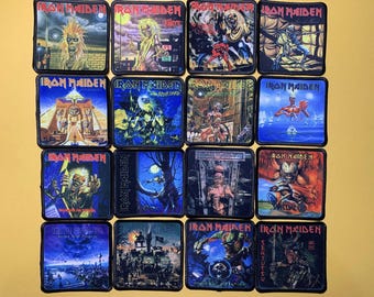 Teil 1 Iron Maiden klein Aufnäher Sammlung 7.5x7.5 cm