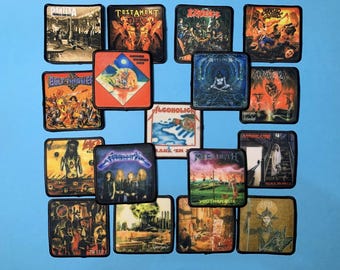 Petits patchs pour groupes de thrash et de death metal 7,5x7,5 cm (partie 15)