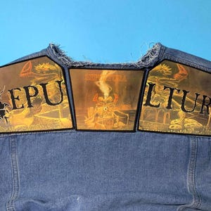 Sepultura Axlar Bak Patch: Denim Battle Vest Patch