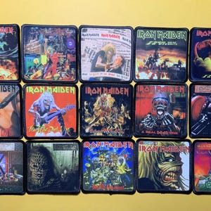 del 3 Iron Maiden små lappar samling 7,5x7,5 cm