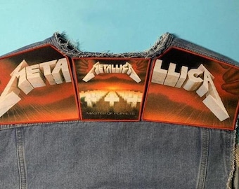 Naszywki na ramionach i plecach Metallica w formie kamizelki bojowej