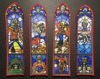 Toppe a strisce verticali Iron Maiden, dimensioni 5 x 20 cm