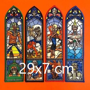 Iron Maiden Big stained glass, vertical strip patches 29x7 cm size