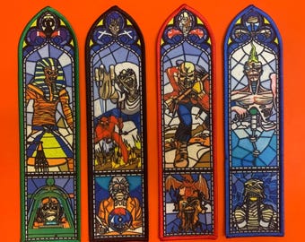 Parches de tiras verticales de Iron Maiden de 5 x 20 cm