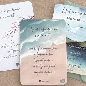Trauerkarte 3er Set, Beileidskarte Anteilnahme, Trauerspruch Kondolenzkarte, Mutmachkarte Trauergeschenk,  Abschiedskarten für die Trauerbox