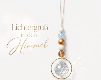 Decorazione da appendere alla finestra con acchiappasole in cristallo - Un saluto luminoso al cielo - Regalo di condoglianze | Regalo commemorativo
