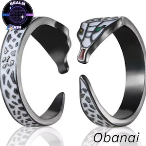 Pierścień Demon Slayer z Anime Jewelry | Regulowane pierścienie cosplay Kimetsu no Yaiba | Prezent dla fanów Otaku Pierścień Zenitsu Akaza Zamek Nieskończoności zdjęcie 6