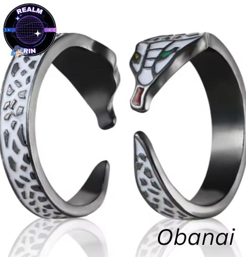 Pierścień Demon Slayer z Anime Jewelry | Regulowane pierścienie cosplay Kimetsu no Yaiba | Prezent dla fanów Otaku Pierścień Zenitsu Akaza Zamek Nieskończoności zdjęcie 6