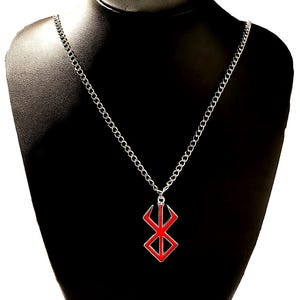 Colar Berserk Brand of Sacrifice | Pingente vermelho de anime, colares com símbolo Behelit preto, chaveiros Guts Griffith, pingentes e chaveiros vermelhos de anime