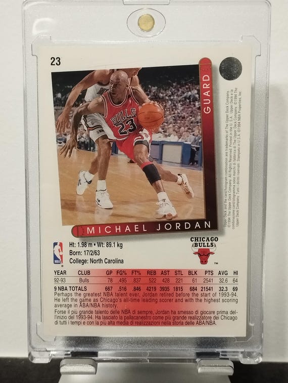 Michael Jordan #23, Chicago Bulls, Upper Deck 1993/94 Rare Card