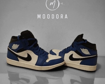 Zapatillas Nike Air Jordan Mid 1, azul/blanco, talla EU 44