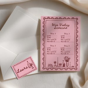 Wine Tasting Scorecard Printable, Editable Wine Tasting Game, Wine Night Activity Card, Bachelorette or Bridal Shower Wine Tasting Sheet