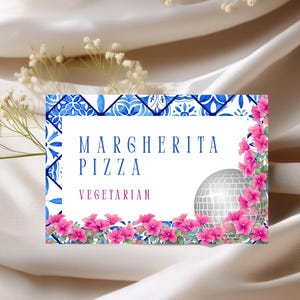Mamma Mia Food Labels, Custom Mamma mia Buffet Signs, Editable Greek Island Theme Party Decor, Mediterranean Party Decor
