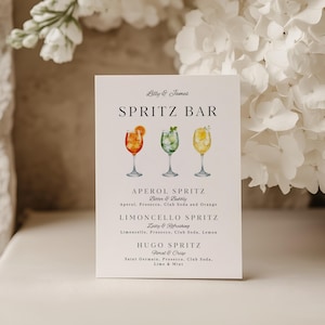 Spritz Bar Sign Printable | Wedding Signature Drink Bar Sign Template | Aperol Cocktail Bar Sign image 3
