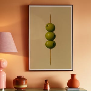 Cocktailolijven print, martini poster, alcohol poster, handgetekende, keukenbar drankjes, digitale download, barwagen kunst aan de muur, barwagen kunst aan de muur, barwagen kunst aan de muur