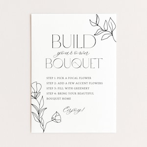 Floral Bloom Bar Sign: Bridal & Baby Shower Decor, Minimalist  Bloom Bar Cart Sign, Wildflower Bouquet Bar Print Template, Flower Bar Cart
