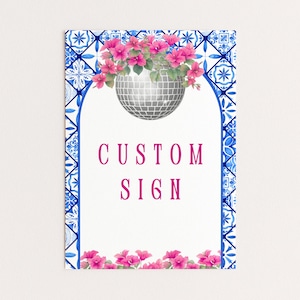 Custom Mamma Mia Party Sign, Mediterranean Decor (Digital Download)