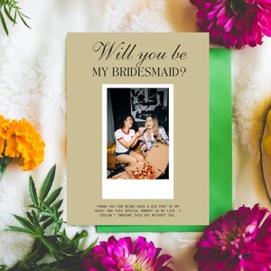 Bridesmaid Proposal Card Template, Editable Bridesmaid Photo Proposal Card, Will You be My Bridesmaid Proposal Card