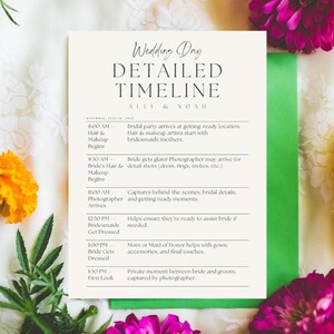 Detailed Wedding Planner Bundle ,Printable Wedding Checklist, Wedding Timeline Template, Wedding Schedule Itinerary Template, Canva Template