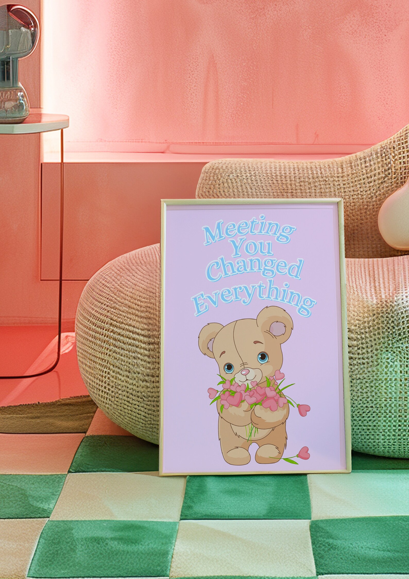 Gallery Detail: Meeting You Changed Everything Poster Cute Bear Art Print