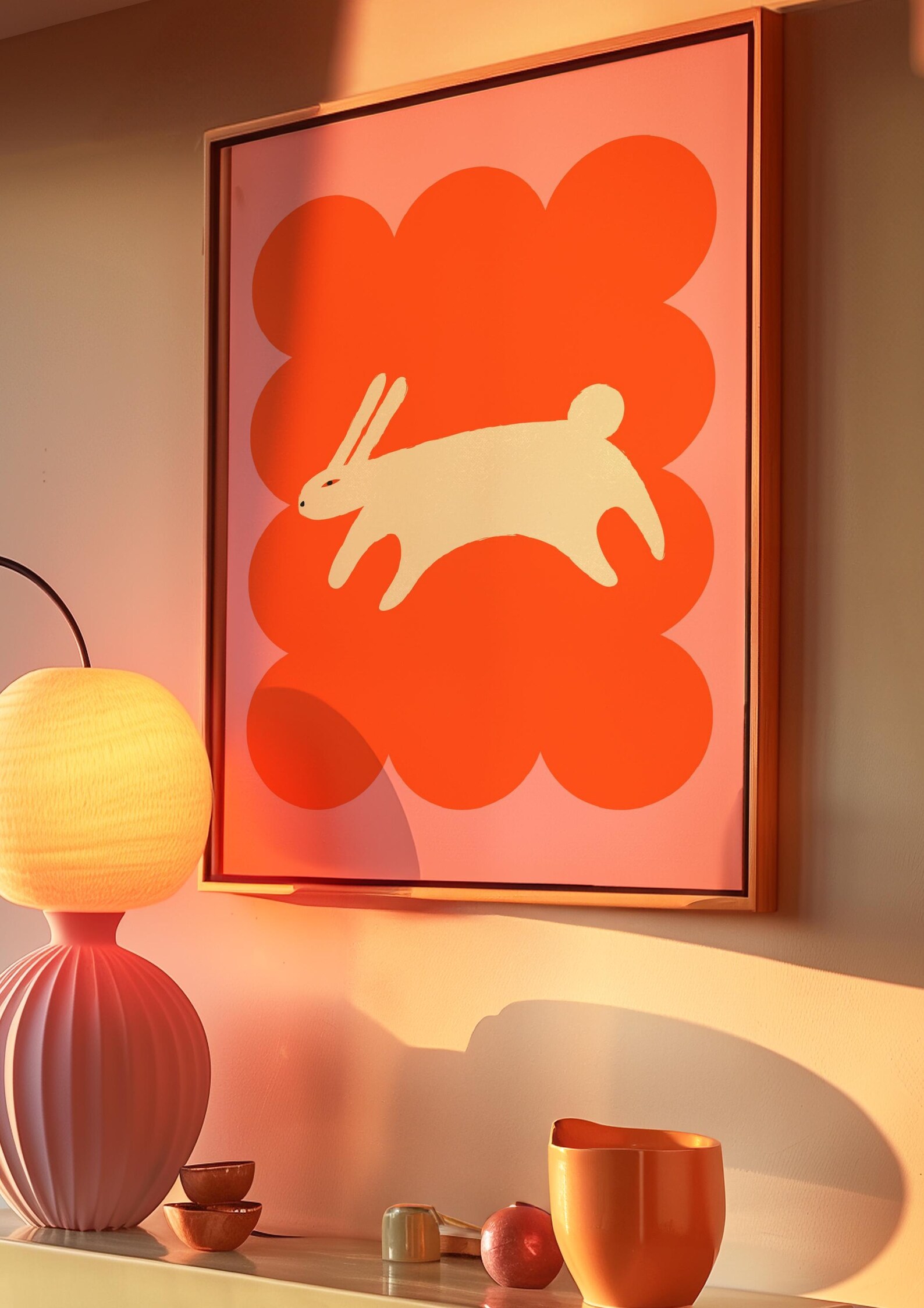 Abstract Bunny Print - Mid Century Large Rabbit Poster - Minimalist ...