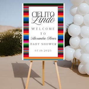 Cielito Lindo Baby Shower Welcome Sign, Mexican Serape Baby Shower Greeting Sign, Boho Mexican Theme Baby Shower Entrance sign