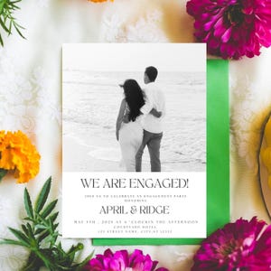 Editable Engagement Photo Party Invitation, Engagement Party Invite, Engaged Celebration Invitation, Engagement Card