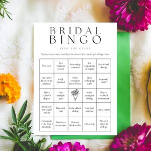 Find the Guest Bingo, Printable Bridal Shower Bingo, Editable Bridal Shower Game Template, Bridal Bingo Game, Bachelorette Party Game
