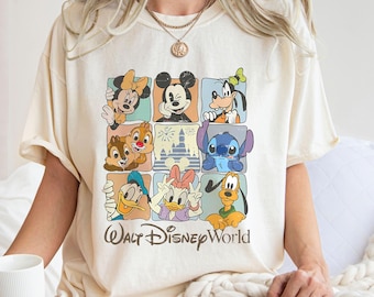 Comfort Colors® Walt Disneyworld Retro Shirt, Mickey And Friends Vacation Shirt, Disney Trip Shirt, Vintage Disneyworld Tee, Disney Matching