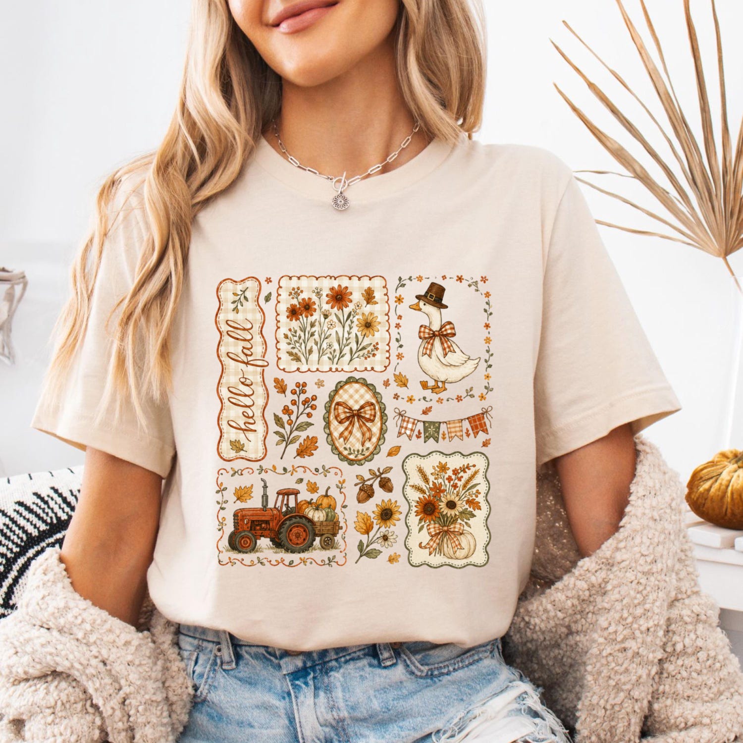Fall Shirt, Autumn Duck Shirt, Thanksgiving Shirt, Farm Fall Shirt, Pumpkin Shirt, Floral Shirt