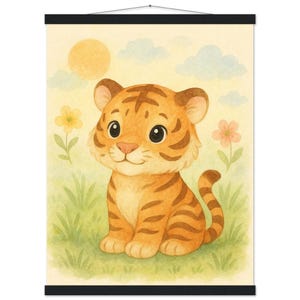 Poster classico semilucido con gancio "Cute Baby Tiger" 45 x 60 cm / 18 x 24 pollici