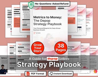 Depop Strategy Playbook Digital Seller PDF Guide Sale Data Shop Growth Profit Pricing Sourcing Decisions Instant Download Business Blueprint