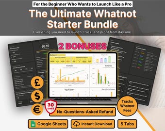 Whatnot Seller Spreadsheet Kit First Time Seller Live Sales Tracker Whatnot Fee Calculator Profit Tracker Live Selling Script Google Sheets