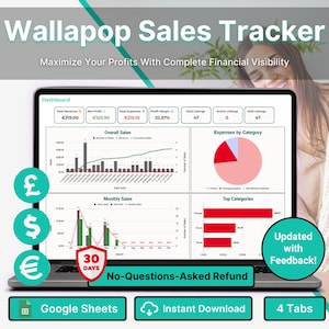 Wallapop Seller Tracker Electronics Resellers Google Sheets Profit Calculator Inventory Dashboard Second Hand Flips Analytics Spreadsheet