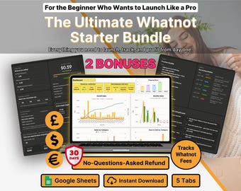 Whatnot Starter Kit New Live Sellers Google Sheets Sales Tracker Lite Beginner First Live Show Script Profit Pricing Calculator Template