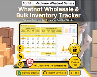 Whatnot Wholesale Bulk Inventory Sales Tracker Google Sheets Pallet Flip Liquidation Lot Casepack Reseller Live Show Stock Management Profit