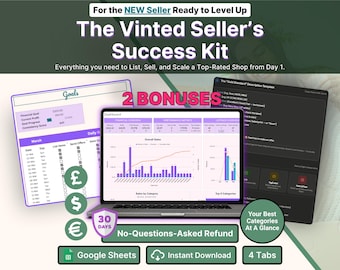 Vinted Sales Tracker Spreadsheet Beginners Resellers How To Sell On Vinted Starter Kit Guide Listing Checklist Expense Tracker Google Sheets