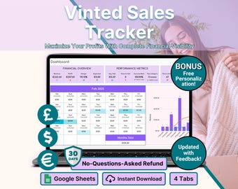 Vinted Sales Tracker Google Sheets Reseller Inventory System