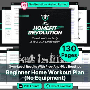 Beginner Home Workout Plan No Equipment Bodyweight Training Program PDF Guide For Weight Loss And Muscle Building At Home Fitness Plan